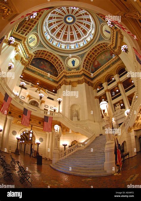 Pennsylvania State Capitol Harrisburg Pa Usa Interior Stock Photo