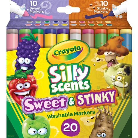 Crayola Silly Scents Sweet and Stinky Markers for Kids, 20 Count ...