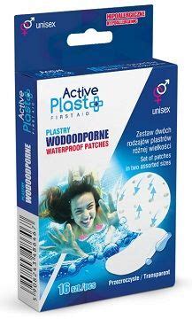 Active Plast First Aid Plastry Wodoodporne 2 Rodzaje Transparentne