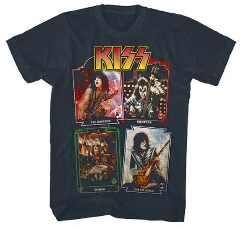 KISS Band Members Photographs with Nicknames T-shirt | Rocker Rags