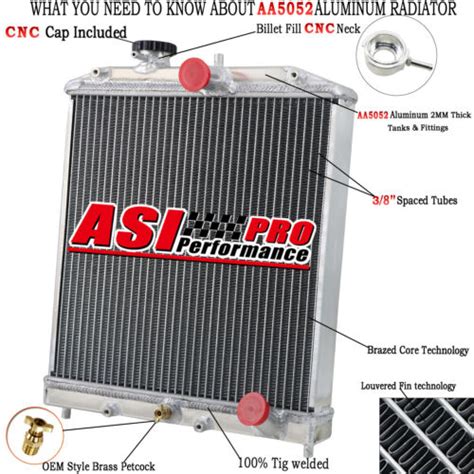 Asi Row Radiator For Honda Civic Eg Ek Del Sol Integra B