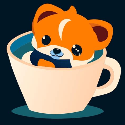 Cachorro Dentro De Una Taza Ilustraci N Vectorial Kawaii Vector Premium