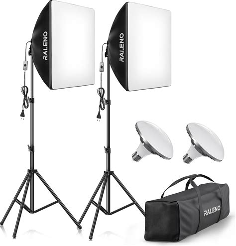 RALENO Softbox Kit de iluminación de fotografía LED para estudio