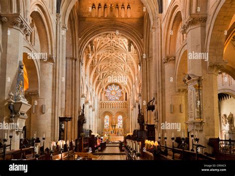 Christ Church college cathedral interior Oxford University Oxfordshire England UK GB EU Europe ...