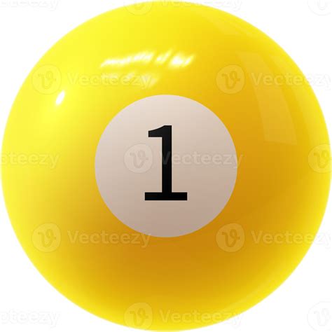 yellow billiard ball number one 11421173 PNG