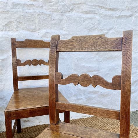 Set Of Six Fine Welsh Oak Farmhouse Dining Chairs X 6 As223a812