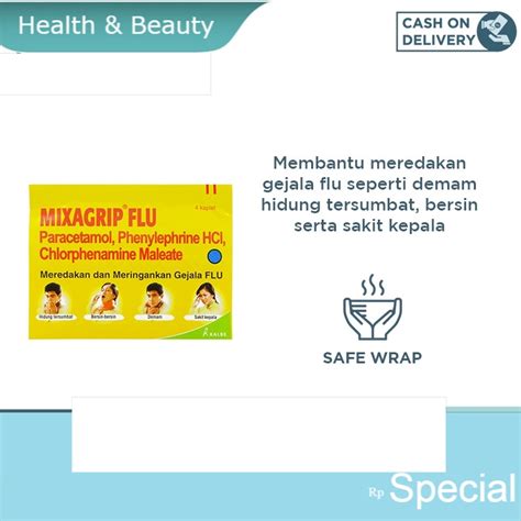 Jual Mixagrip Flu 4 Kaplet Meredakan Flu Bersin Bersin Hidung