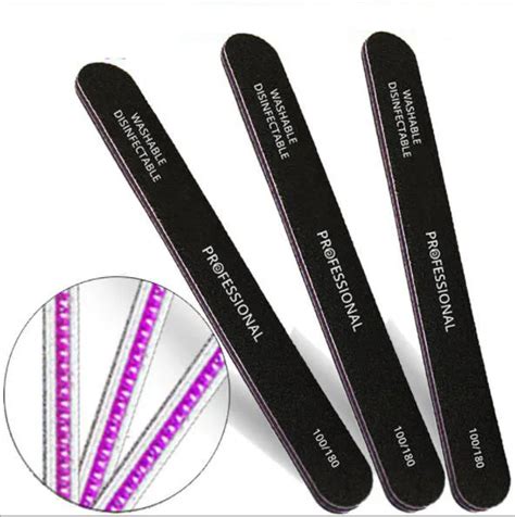 25 pcs/lot high quality salon nail file black emery board nail art tool ...