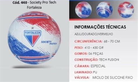 Comprar BOLA SOCIETY PVC PU NUMERO 5 OFICIAL FORTALEZA A Partir De R