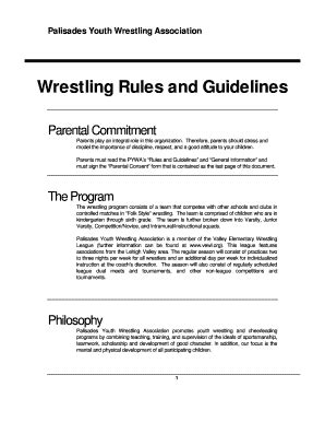 Fillable Online palisadesyouthwrestling Wrestling Rules and Guidelines ...