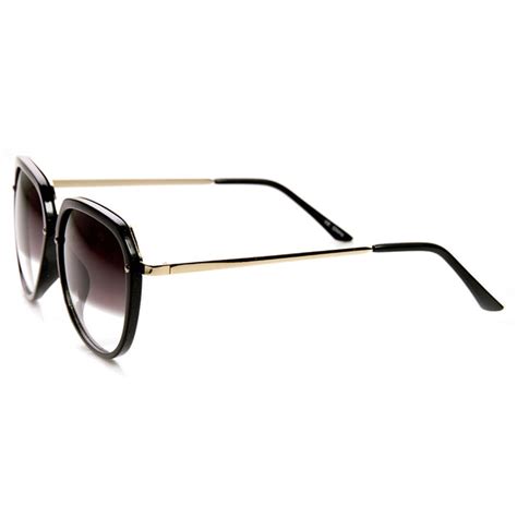 Womens Retro Oversized Metal Plastic Frame Round Sunglasses Sunglass La