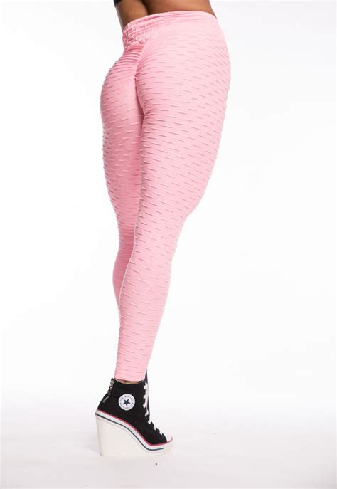 Be Fit Light Pink Bubble Scrunch Butt Legging Be Fit Apparel