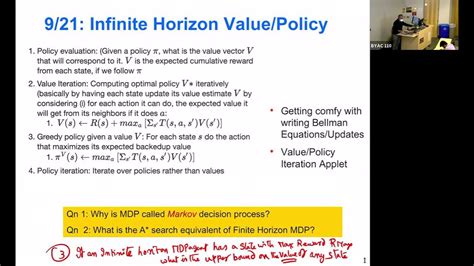 Lecture 10 Drilling Down Into Bellman Equations And Infinite Horizon Value Policy Iteration