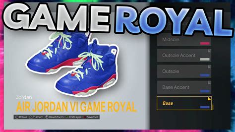 How To Make Air Jordan 6 Game Royal In Nba 2k23 Nba 2k23 Shoe Creator Youtube