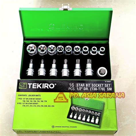 Jual Star Bit Socket 1 2 Set 16pcs TEKIRO SC SB0637 Mata Kunci Sok L