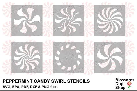 Peppermint Candy Swirl Stencils Graphic By Blossomsdigishop · Creative