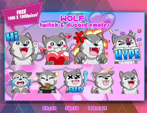 Wolf Chibi Twitch Emotes Pack Discord Emotes Pack Emotes Etsy Australia