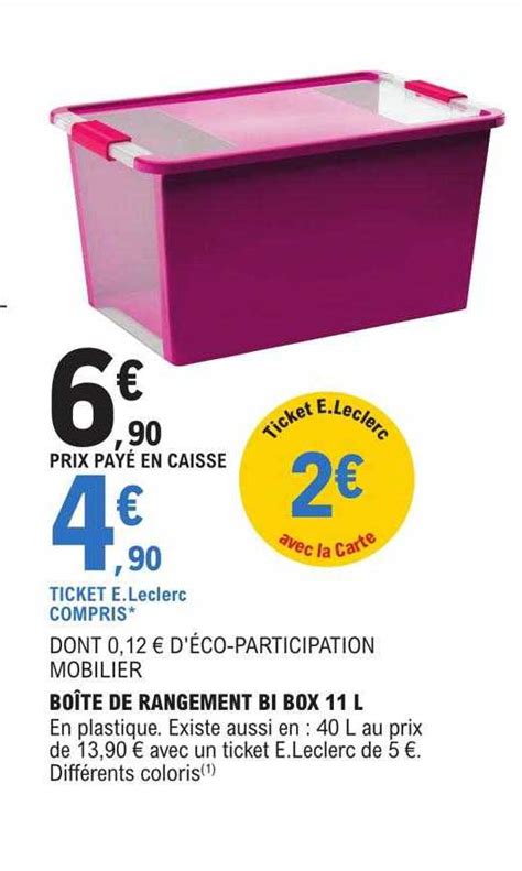 Promo Bo Te De Rangement Bi Box L Chez E Leclerc Icatalogue Fr