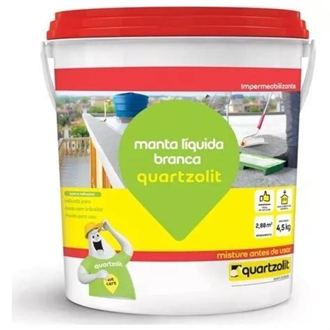 Manta Liquida Branca Impermeabilizante Laje 4 5kg Quartzolit Frete grátis