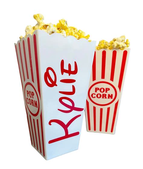 Personalized Popcorn Tub Popcorn Bucket Movie Night Favors Etsy