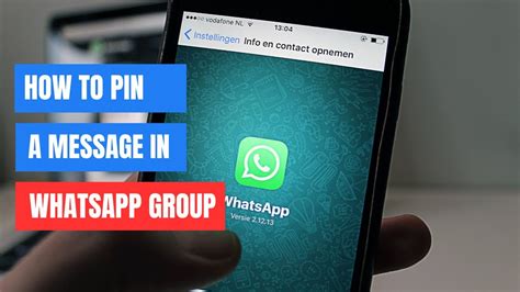 How To Pin A Message In Whatsapp Group Youtube