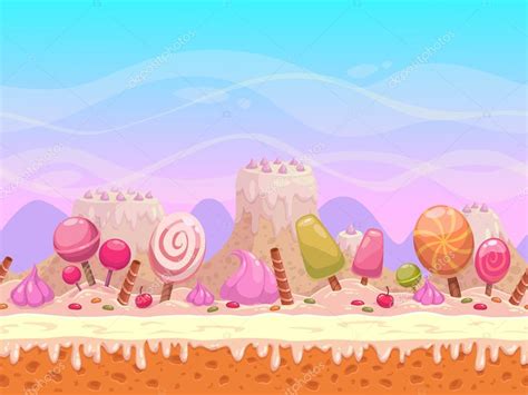 Seamless Vector Landscape Of Candyland Stock Vector Image By ©lilu330