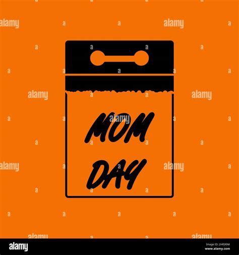 Mothers Day Icon Black On Orange Background Vector Illustration