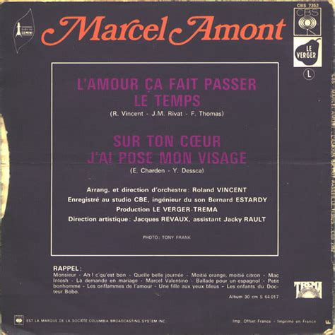 Marcel Amont L amour Ça Fait Passer Le Temps Vinylvlodrop