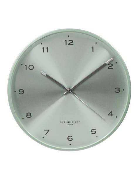 One Six Eight London Elsa Sage Silent Wall Clock 40cm In Green Myer