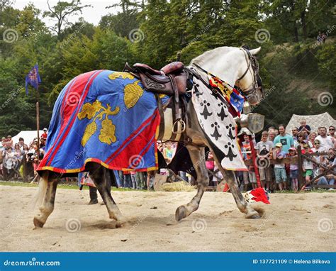 Medieval Knights On Horses Battle Editorial Stock Image Image Of