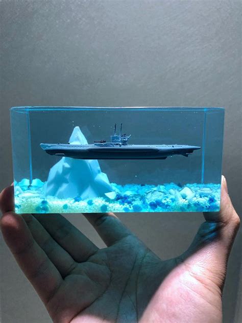 Submarine Aquatic Resin Diorama Nightlight Submarine Resin Etsy Artofit