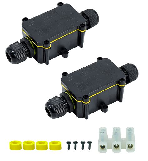 Dry Connect 2 Pack Waterproof Junction Box Outdoor Ip68 2 Way Plug Line M20 Coaxial Cable