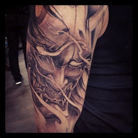 Asian Black And Grey Archives Chronic Ink Mask Tattoo Hannya Mask