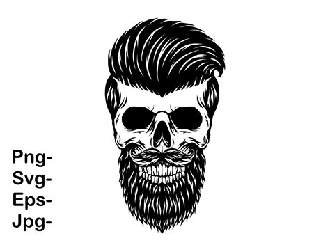 Bearded Skull Vector Illustration Graphic by tsatanist · Creative Fabrica