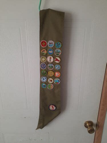 Boy Scout 1960s Merit Badge Sash With 21 Merit Badges Ebay