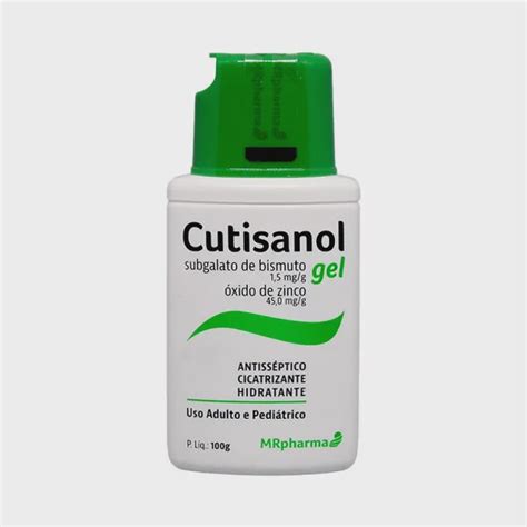 Cutisanol gel 100g zinco bismuto hidratante cicatrizante adulto criança