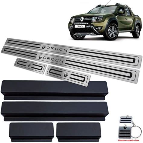 Soleiras A O Inox Duster Oroch Preto Baixo Relevo Jr Parts