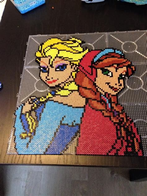 Anna And Elsa Frozen Hama Perler Beads By Malue Lindgreen