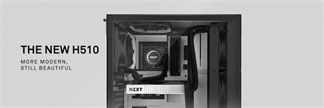 Nzxt H Series H510 Tower Atx Windowed Side Panel No Power Supply Matte Black Usb