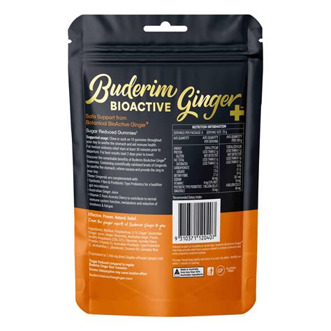 Buderim Bioactive Ginger Gummie Bears Buderim Ginger