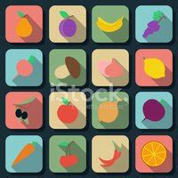 Iconos De Frutas Y Verduras Clipart De Stock Royalty Free Freeimages