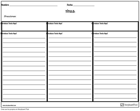 Notas De Tres Columnas Con L Neas Storyboard