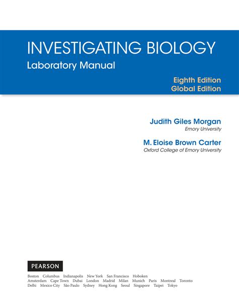 SOLUTION Investigating Biology Lab Manual Global Edition By Jane B