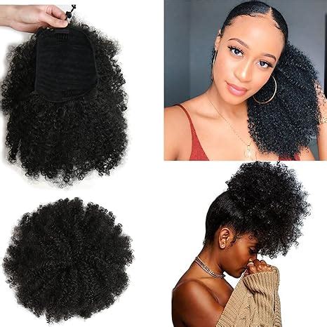 Amazon Afro Puff Kinky Curly Drawstring Ponytail Extension For