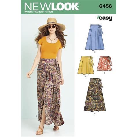 Misses Easy Wrap Skirts In Four Lengths New Look Sewing Pattern