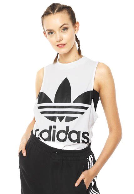 Polera Trefoil Tank Blanca Adidas Originals Calce Holgado Compra