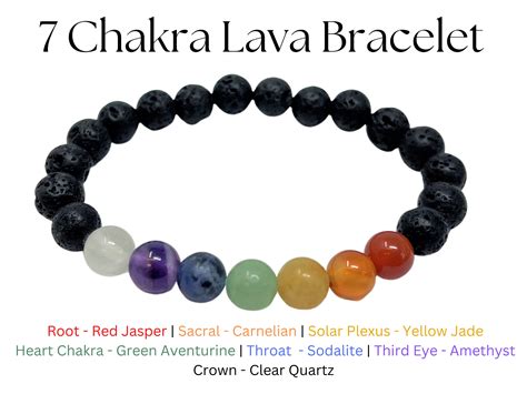 Chakra Lava Stone Bracelet Mm Round Lava Rock Chakra Gemstones