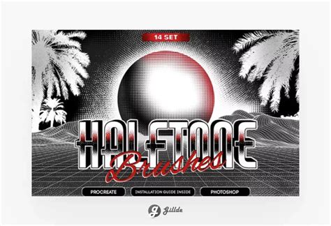 Best Halftone Brushes Photoshop Procreate Illustrator