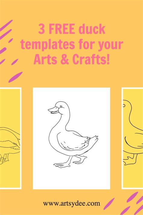 3 Free Duck Template Printables Artsydee Drawing Painting Craft And Creativity