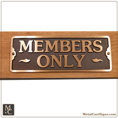 Members Only Bronze Door Sign Metal Cast Sign Co